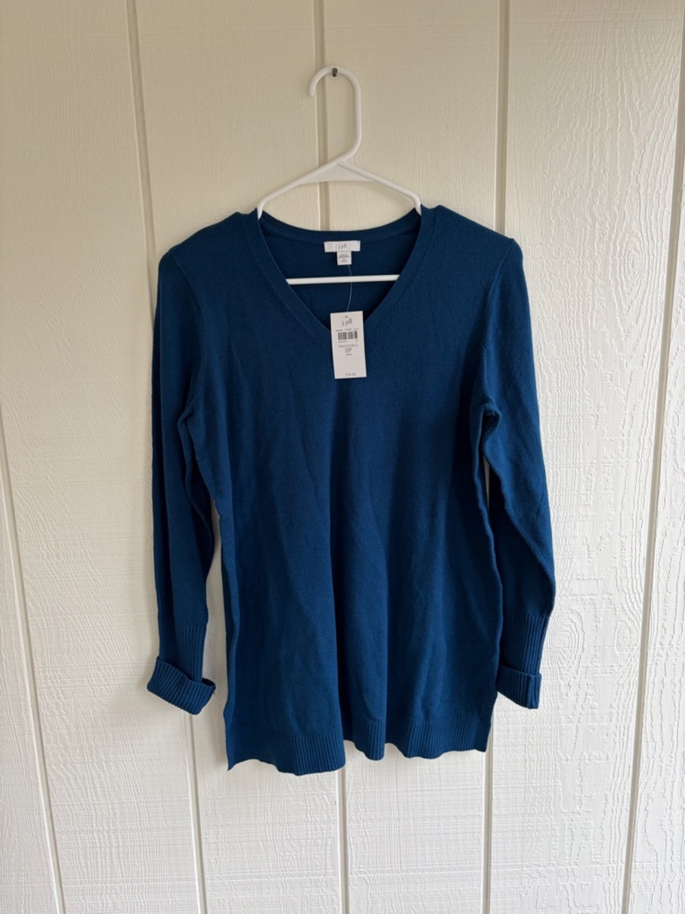 J. Jill Women's V-Neck Long Sleeve Sweater - Teal